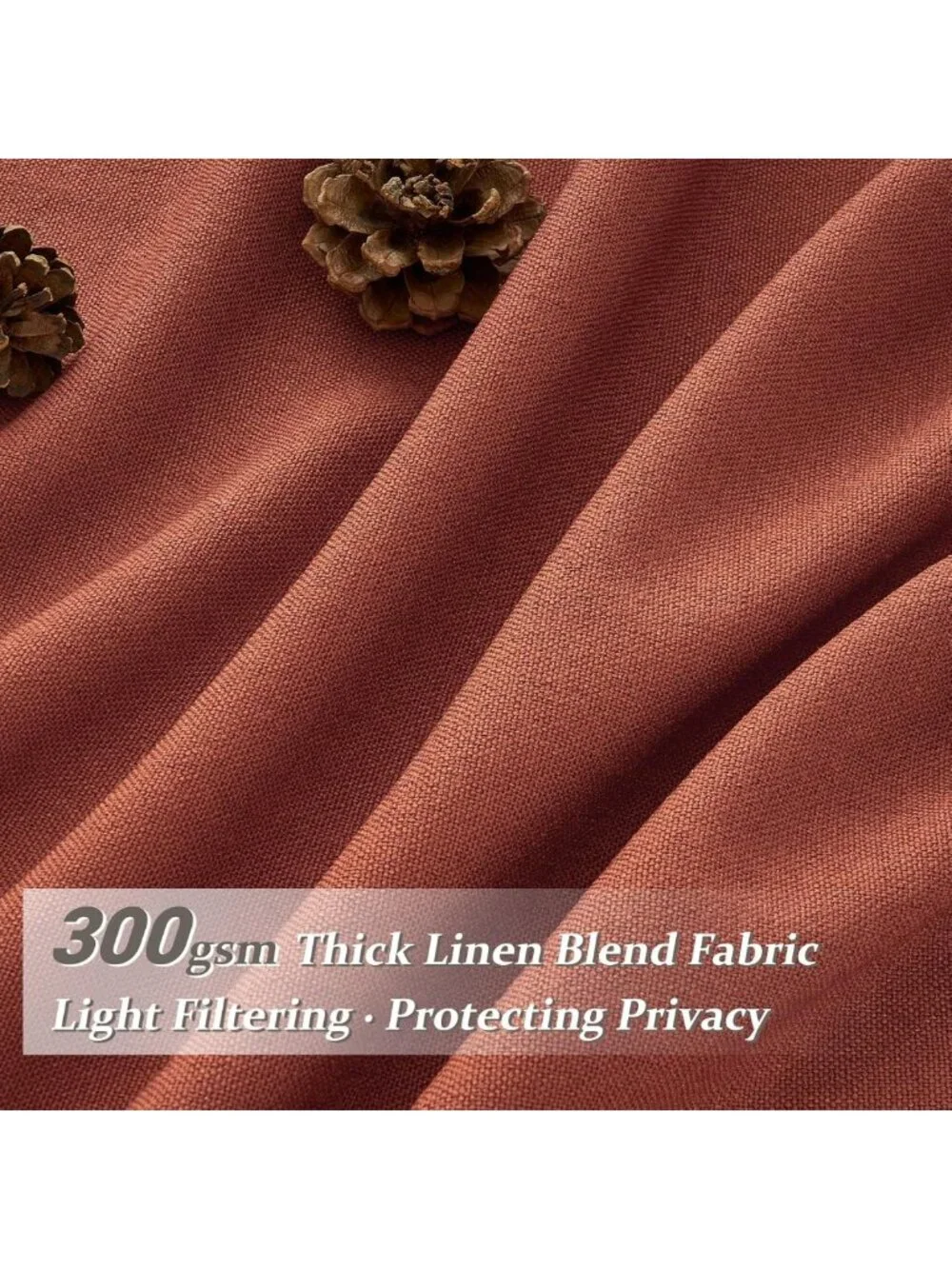 Extra Long Burnt Orange Sheer Curtains 108” | Luxury Light Filtering Drapes for